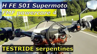 Testride Husqvarna FE 501 Supermoto FMF Powercore 4 Megabomb 4.2 | Allgäu Rohrachschlucht Alps Pass