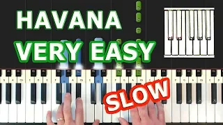 Camila Cabello - Havana - EASY SLOW Piano Tutorial - How To Play (Synthesia)