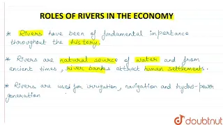 ROLE OF RIVER IN ECONOMY