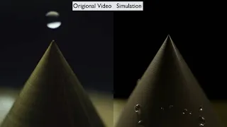 Water Falling on a Sharp Point: Simulation VS Reality!