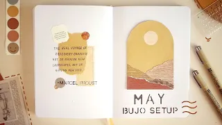 △ Collage Landscapes Vintage Bullet Journal Setup | May's Plan With Me!