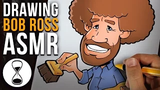 BOB ROSS - Godfather of ASMR | Softly Spoken Drawing Tutorial