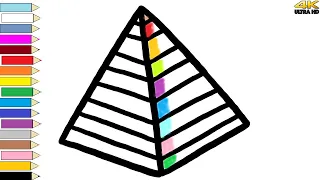 Pyramid Drawing, Painting and coloring for kids  |Draw, Paint and Learn