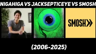 Nigahiga VS Jacksepticeye VS Smosh (2006-2025)