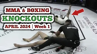 MMA & Boxing Knockouts, April 2024 | Week 1