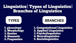 Linguistics and Its Types in English| Branches of Linguistics in English| Linguistics Basic Concepts