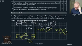 Matura 2017 Zadanie 1: Hamujący samochód | Fizyka Rozszerzona