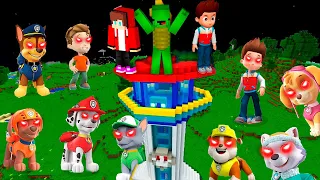 Scary Ryder and Puppies from PAW PATROL EXE vs Paw Patrol House jj and mikey in Minecraft - Maizen