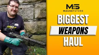 Best Magnet Fishing Finds UK - World War 2 Machine Gun, Hand Guns and Knives - Featuring White Welly