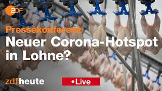 Pressekonferenz: Neuer Corona-Ausbruch in Geflügel-Schlachthof