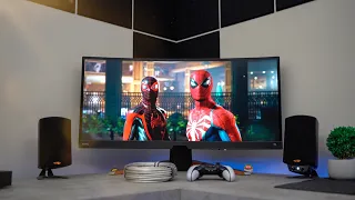 PlayStation 5 On A Ultra-Wide Curved Monitor: BenQ MOBIUZ EX3415R & RUIPRO 8K Fiber Optic HDMI Cable