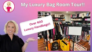 My Luxury Bag Room Tour! Over 400 Luxury Handbags!