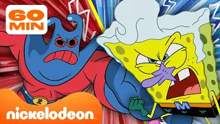 SpongeBob | 60 MINUT SpongeBoba zwalczającego ZŁO I WYSTĘPEK 😈 | Nickelodeon Polska