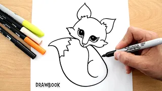 How to draw a Red FOX (step by step) Easy