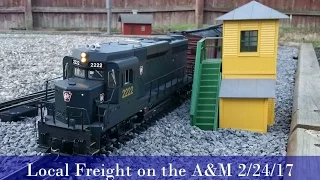 Local Freight on the A&M G Scale Garden Railroad 2/24/17