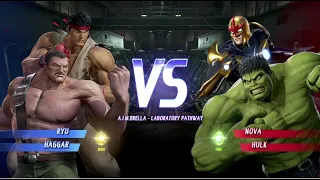 MARVEL VS. CAPCOM: INFINITE Ryu and Haggar vs Nova and Hulk