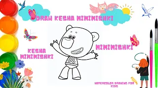 draw kesha mimimishki / how to draw kesha from cartoon mimimishki / drawing kids / рисуем мимимишки