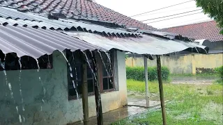 Beautiful heavy rain in the village||very cool and refreshing||rain video