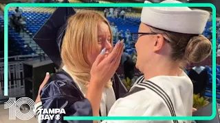 Newsome High School student surprised at graduation by her Navy sister