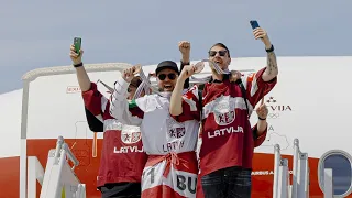 airBaltic Honors the Latvian Men's Ice-hockey Team