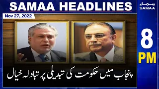 Samaa News Headlines 8pm - SAMAATV - 27 Nov 2022