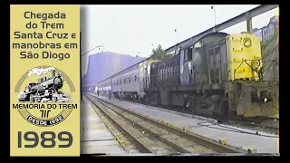 MT 0111 - Chegada do Trem Santa Cruz e manobras em São Diogo (1989)