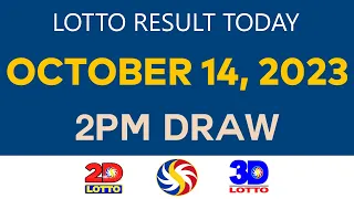 Lotto Result Today OCTOBER 14 2023 2pm Ez2 Swertres 2D 3D 6D 6/42 6/55 PCSO