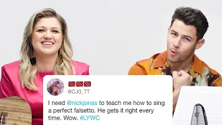 Nick Jonas and Kelly Clarkson Answer Singing Questions from Twitter | Tech Support | WIRED