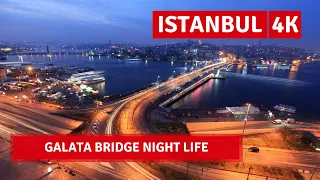 Istanbul City Walking Tour in Night |Galata Bridge Nightlife|8 April 2021 |4k UHD 60fps