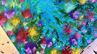 EASY Sponge Painting Technique For Abstract Art / Acrylic Painting Ideas On Canvas