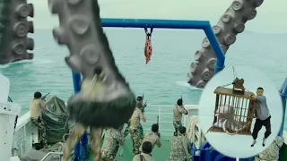 The mutant octopus is captured by humans, and the big octopus revenges, causing a catastrophe!