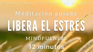 Meditación guiada para LIBERAR EL ESTRÉS 💛🙏🏼 - 12 minutos MINDFULNESS