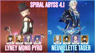 C0 Lyney Mono Pyro & C0 Neuvillette Taser | Spiral Abyss 4.1 | Genshin Impact