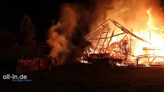 Großbrand in Oberstaufen am Sonntag, 19.08.2018