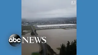 Drone captures river flooding in Washington state