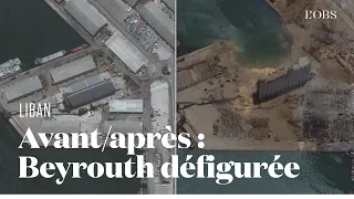 Beyrouth avant/après la double explosion qui l'a défigurée