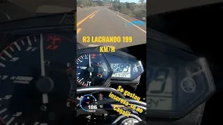 Yamaha R3 TOP SPEED colando 199 e  sobrando motor pra ir mais é braba 😎