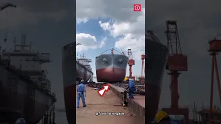 Launching Giant ship into water 🚢 #shorts #ship #launching