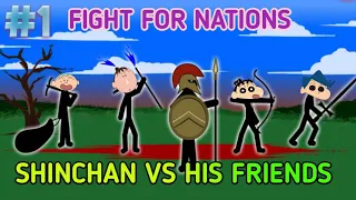 SHINCHAN VS HIS FRIENDS IN STICK WAR LEGACY | stick war legacy | SHINCHAN IN HINDI | FURTHER GAMER