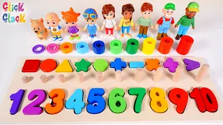 Learning Counting Numbers Colors and Shapes with Activity Puzzle for Toddlers