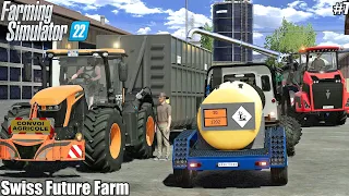 REFUELING tractor and Spreading SLURRY│SWISS FUTURE FARM│FS 22│7