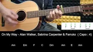 [Guitar Tutorial] On My Way-Alan Walker-Sabrina Carpenter Guitar cover