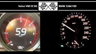 Volvo V40 CC D2 VS. BMW 116d F20 - Acceleration 0-100km/h