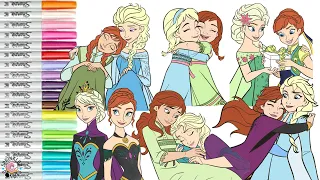 Disney Princess Coloring Book Compilation Frozen Sisters Anna and Elsa