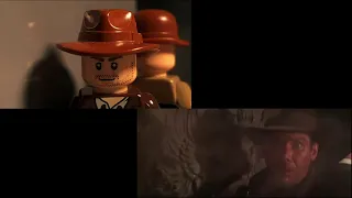 Lego Indiana Jones Fireplace Scene Side-by-Side (Stop Motion)