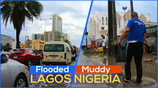 Muddy and Flooded Roads in the Most Populated City of Africa : LAGOS NIGERIA - 4k TRAVEL after rain