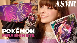 ASMR 💟 Pokemon TCG Miraidon ETB Unboxing!  💟 Whispered Card Opening with gloves!~