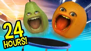 Annoying Orange - Spending 24 HOURS on a Trampoline Challenge!