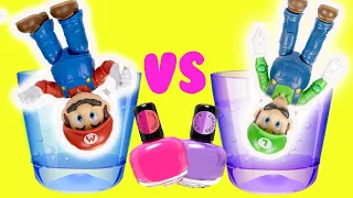 The Super Mario Bros Movie DIY Color Changing Nail Polish Custom! Crafts for Kids with Luigi