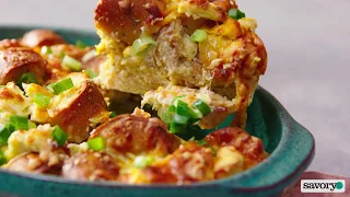 How to Make Everything Bagel Breakfast Bake | SavoryOnline